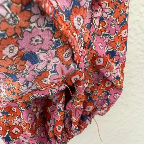 Sanctuary Women Tunic Blouse Top M Pink 100% Polyester Floral Long Sleeves - Picture 6 of 11